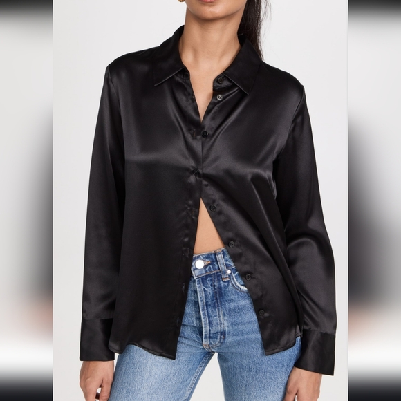 Reformation Tops - Reformation Women's Elegant 100%‎ Silk Black Shirt